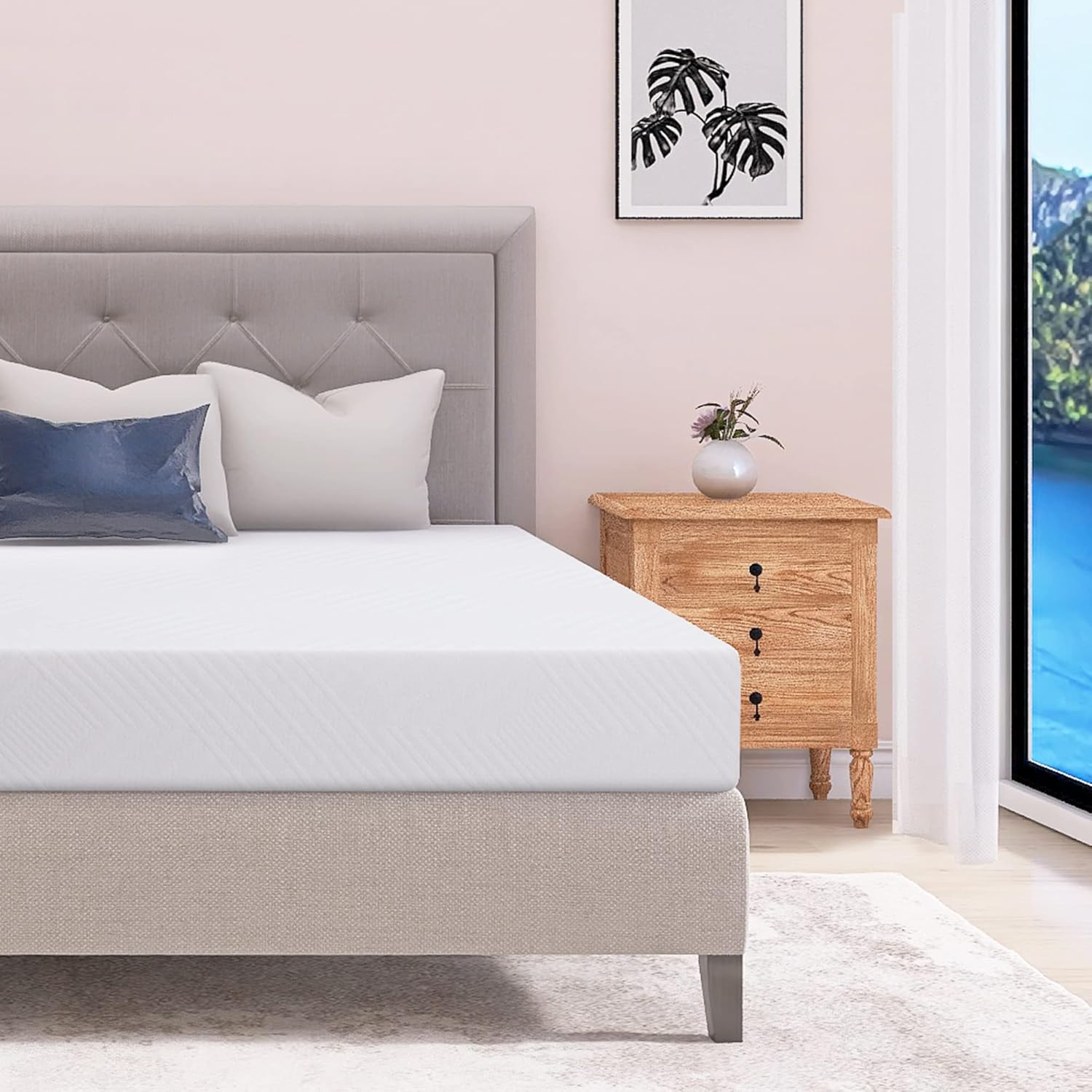 8 Inch Twin Size Mattress,Cooling Gel Infused Green Tea Memory Foam Mattress,Medium Firm Mattress in a Box,CertiPUR-US Certified,Made in USA