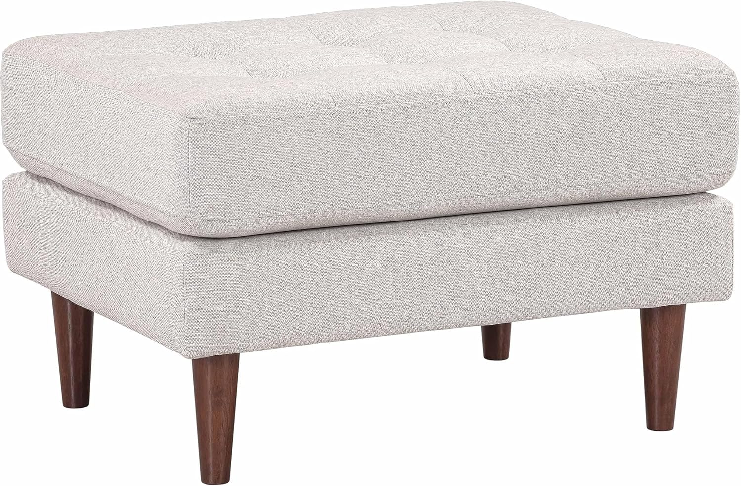 TOV Furniture Cave Beige Tweed Upholstered Ottoman