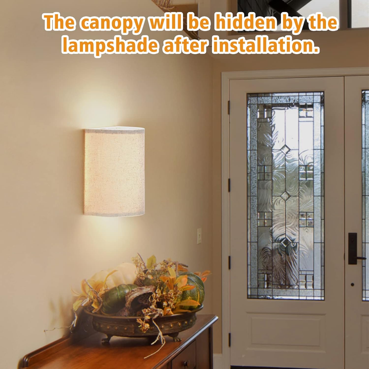 LABOREDUCER Wall Lamps for Bedroom Set of 2 with Fabric Shade, Farmhouse LED Sconces Wall Lighting Hardwired, Wall Mount Lights Wall Sconces for Living Room, Stair (Bulbs NOT Included)