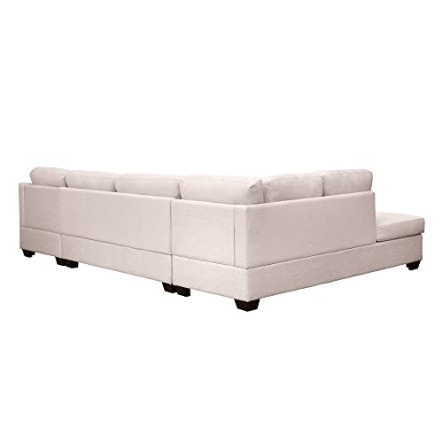 Modern Large U-Shape Sectional Sofa, Double Extra Wide Chaise Lounge Couch, Beige Living Room Furniture Sofas & Couches