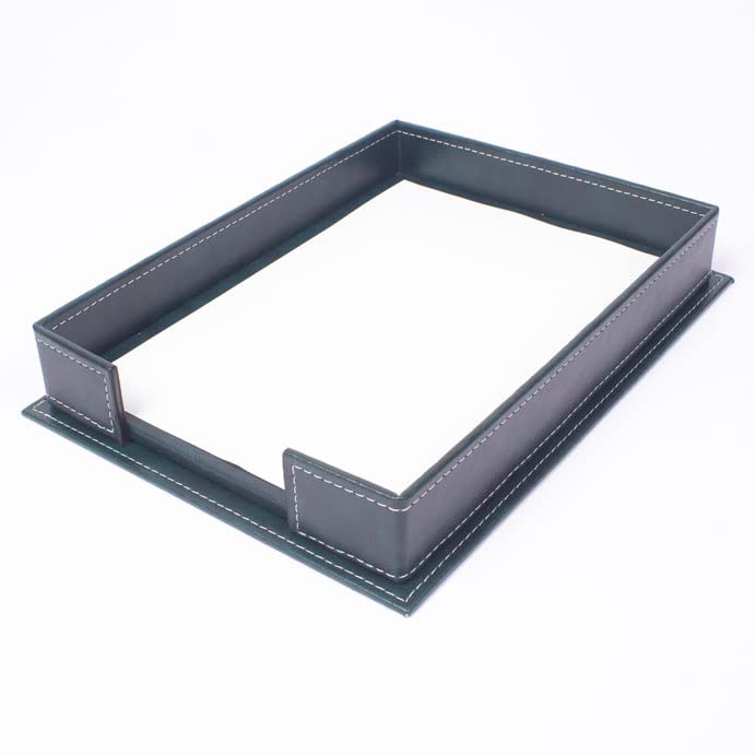 Leather Desk Set-Desk Office Accessories-Office Organizer- Home Office Accessories - Desk Supplies - Desk Storage Organizer -Desk Pad-Storage-13 Pieces -13 PCS (BLACK)