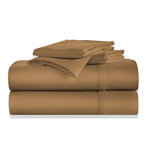 Egyptian Cotton Sheets 1000 Thread Count Queen Size, 4 Pc Sheets Set, Long Staple Cotton Sheets for Queen Size Bed, 18