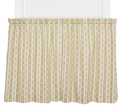 Ellis Curtain Cynthia Floral Stripe Print Tie-Up Window Treatment Valance, 60 by 24-Inch, Blue