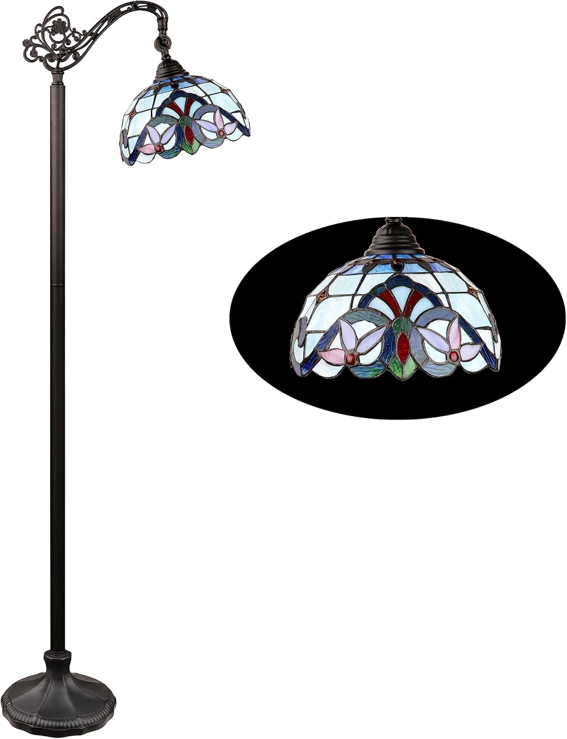Chloe Lighting GRENVILLE Victorian-Style 1-Light Dark Bronze Finish Reading Floor Lamp 11