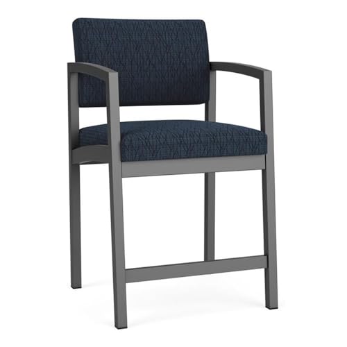 Lenox Steel Modern Fabric Hip Chair in Charcoal/Adler Gray Flannel