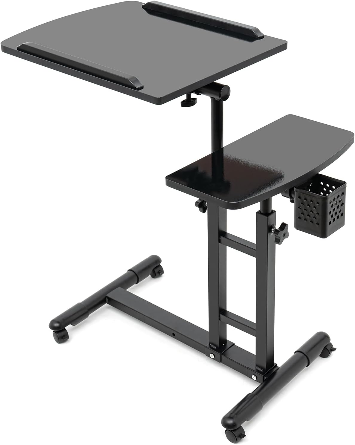 Tattoo Mobile Work Station - Stand Adjustable Tattoo Desk Table, Detachable New Portable Black Tattoo Armrest Stand, Portable Table with Wheels + Multi-Angle Adjustment, 360° Rotating, Black