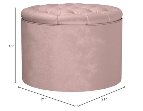 TOV Furniture Queen Velvet Storage Ottoman, Blush