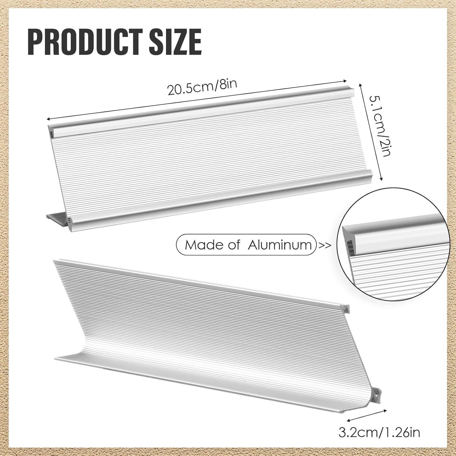 LEIFIDE 20 Pack Aluminum Name Plate Holder for Desk 2 x 8 Inch Name Plate for Desk Office Business Blank Desk Name Plate Desktop Table Display for Business Office Meeting Teacher Woman Man