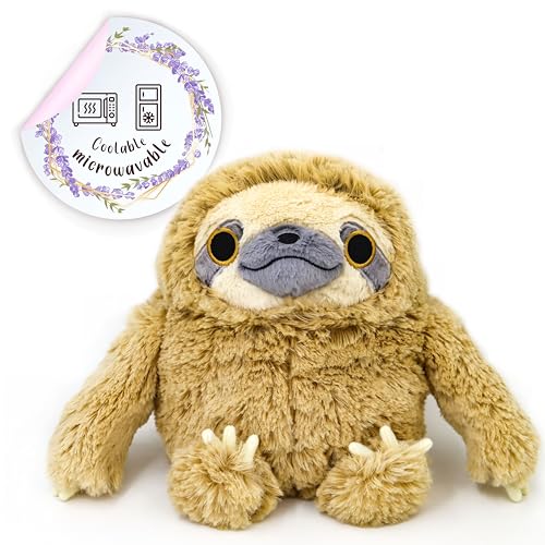 Microwavable Black Cat Plush Heating Pad for Cramps and Pain Relief, Lavender Scented Cozy Warm Stuffed Animal, Perfect Stress Relief Gift for Women and Teens (Black Cat)