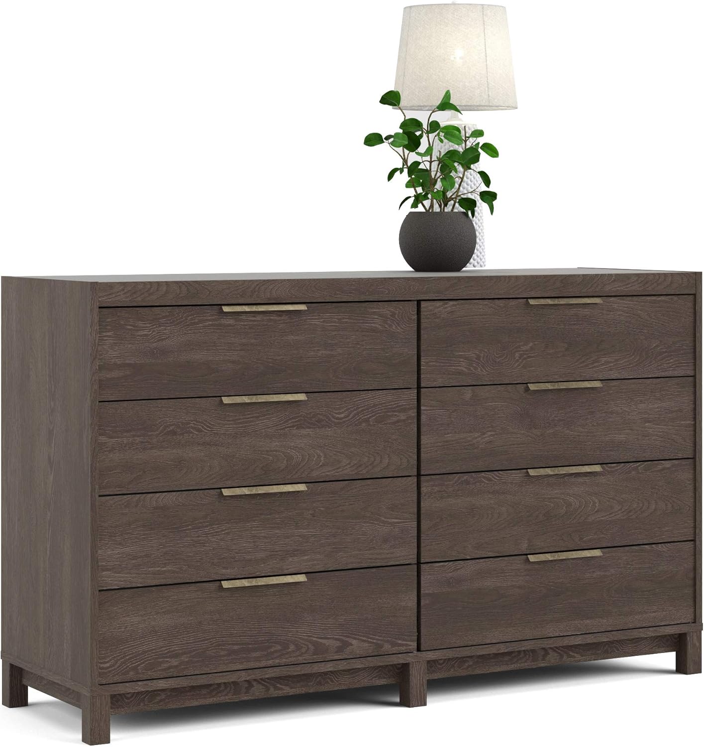 Tvilum Rainier 8 Drawer Double Dresser, Dark Chocolate