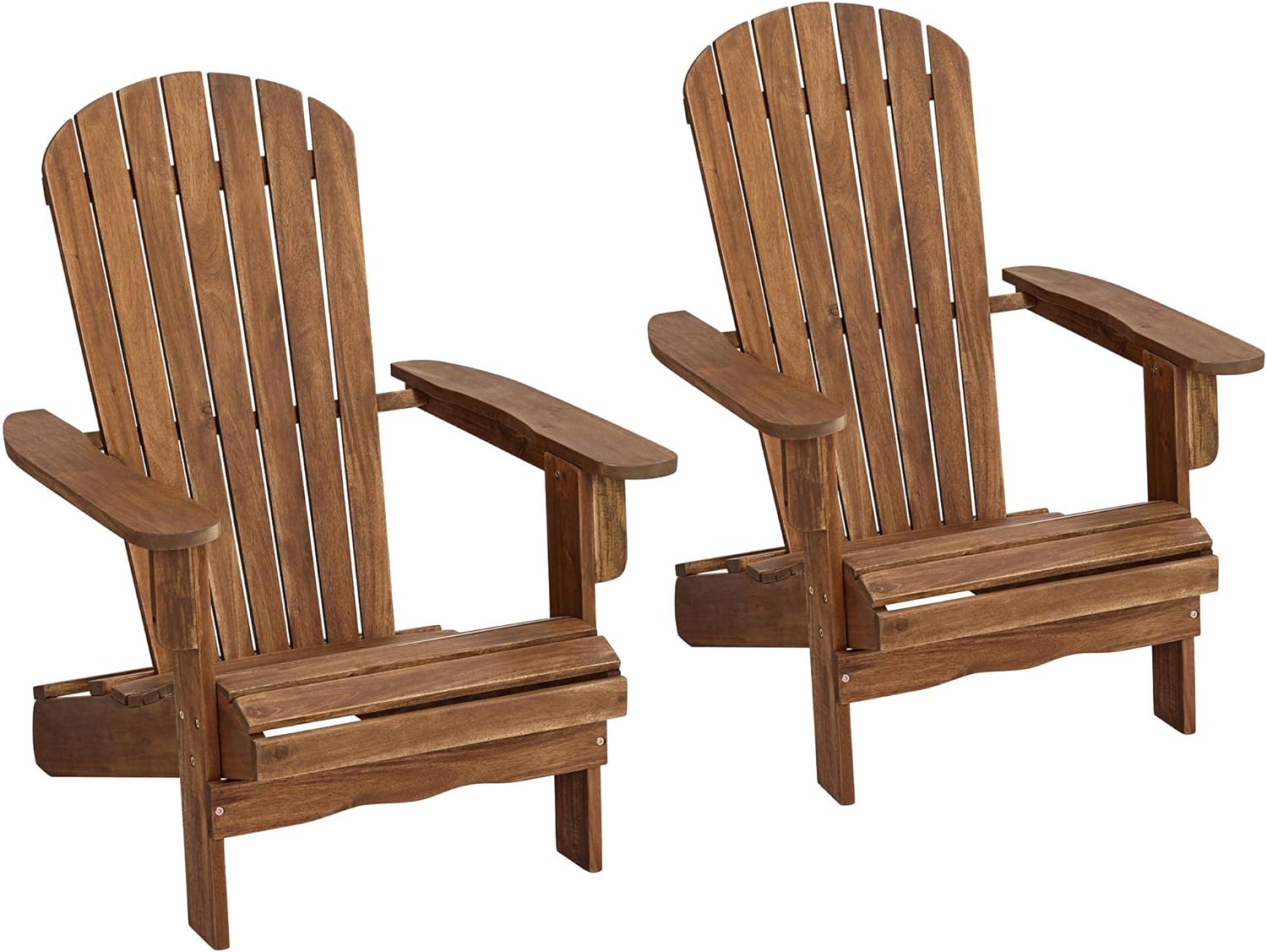 Cape Cod Natural Wood Adirondack Chairs Set of 2