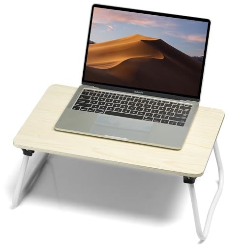 Foldable Lap Table, Laptop Bed Desk, Portable Study Table, Laptop Desk/Stand for Bed, Lightweight & Mini Table for Breakfast or Drawing - Maple