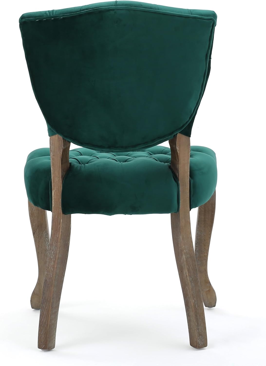 Christopher Knight Home Bates Tufted Velvet Fabric Dining Chairs, 2-Pcs Set, Dark Green