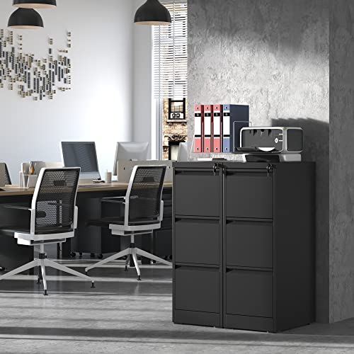 3 Drawer File Cabinet,Metal Filing Cabinets for Home Office,Vertical File Cabinet with Lock,Heavy Duty Metal Storage Cabinet for A4/Letter/Legal Size Files,Assembly Required