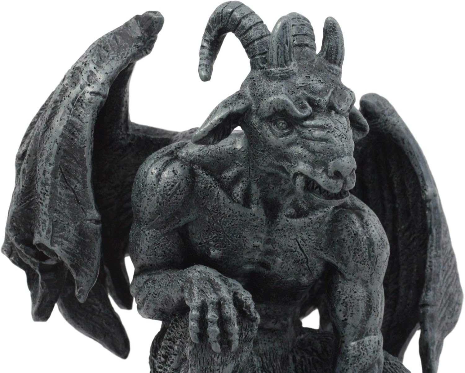 Ebros Gift Crouching Winged Guardian Baphomet Sabbatic Goat Gothic Gargoyle Statue Faux Stone Resin Devil Chimera Warden of Evil Sculpture