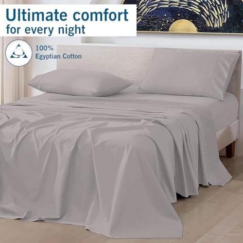 1000 Thread Count Queen Size Sheet Set - 100% Egyptian Cotton Hotel Luxury Collection Bedding Sheets - Fits Upto 16 Inch Deep Pocket - Sateen Weave Solid 4 Piece Sheets Set (White)
