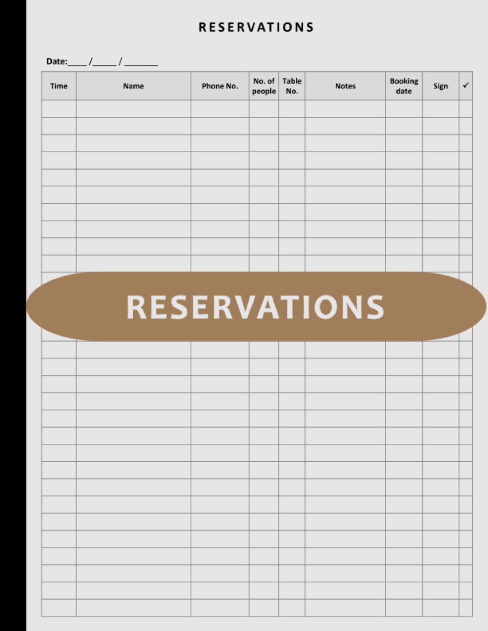 Reservation Book for Restaurant: Daily Restaurant Reservation Log Book | Guest Table Booking Diary for Breakfast Lunch and Dinner Appointments | Undated, 120 Pages, 8.5 x 11