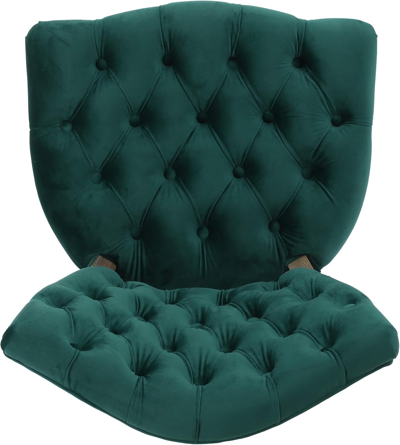 Christopher Knight Home Bates Tufted Velvet Fabric Dining Chairs, 2-Pcs Set, Dark Green