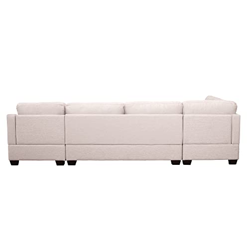 Modern Large U-Shape Sectional Sofa, Double Extra Wide Chaise Lounge Couch, Beige Living Room Furniture Sofas & Couches