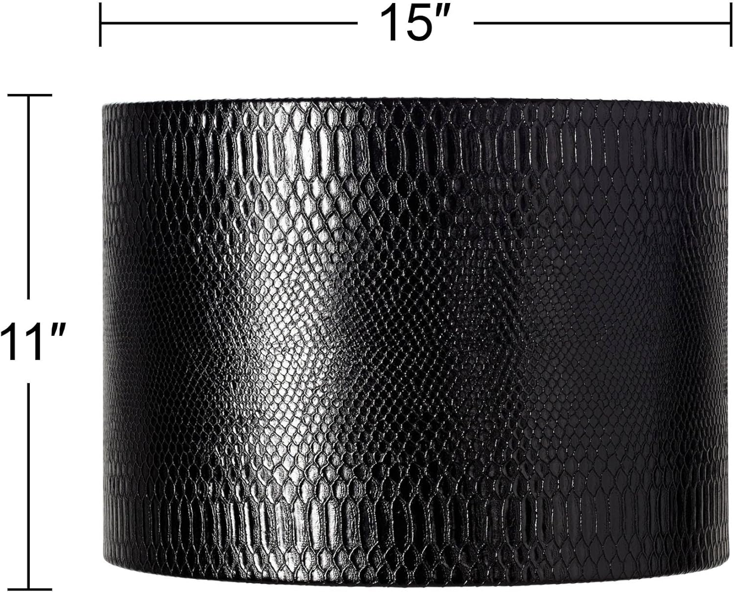 Reptile Print Medium Drum Lamp Shade with Silver Lining 15