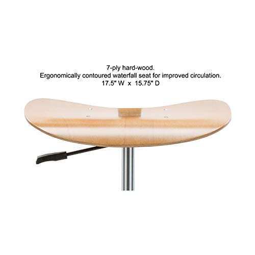 Perch Wood Pneumatic Chair, Adjustable Back and Seat - Stationary Caps, Desk Height