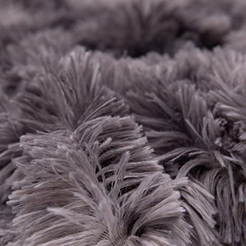 3 Pieces Plush Fluffy Duvet Cover,Luxury Faux Fur Quilt Cover Set Tie Dyed Extra Soft and Fluffy Bedding (1 Duvet Cover + 2 Pillowcases)(90x90inch, Grey)