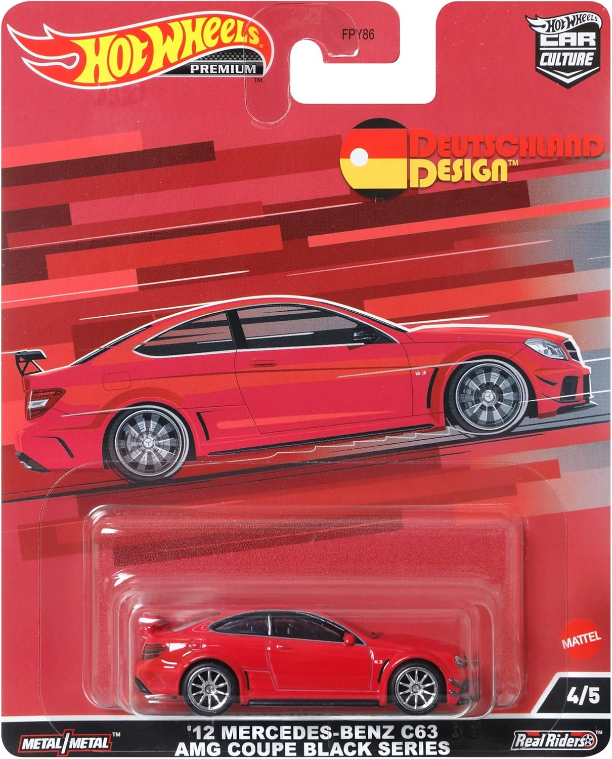 Hot Wheels Car Culture Circuit Legend Mercedes-Benz C63 AMG Coupe Black Series, Premium 1:64 Scale Die-Cast Vehicle