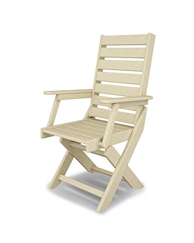 Polywood Outdoor Furniture Captain Dining Chair, Mahogany-Recycled Plastic Materials