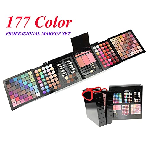 Pure Vie All-in-One Holiday Gift Makeup Set Cosmetic Essential Starter Bundle Include Eyeshadow Palette Lipstick Concealer Blush Mascara Foundation Face Powder - Makeup Kit for Women Full Kit