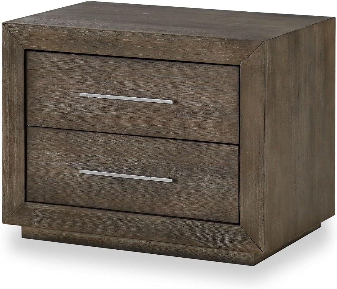 Modus Melbourne Two Drawer Nightstand with USB in Dark Pine