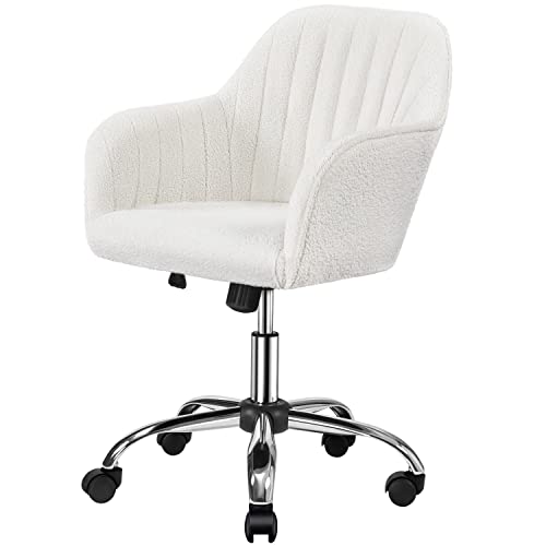 Topeakmart Home Office Chair Adjustable Upholstered Desk Chair Modern Mid Back Chairs Tufted Velvet Fabric Computer Desk Chair Swivel Adjustable Accen Task Chair Computer Desk Stools Gray