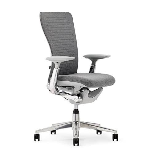 Haworth Zody Dual Posture Digital Knit Office Chair – Stylish Desk Chair with Ergonomic Adjustments and Forward Tilt Option – with Lumbar Support (Iron)