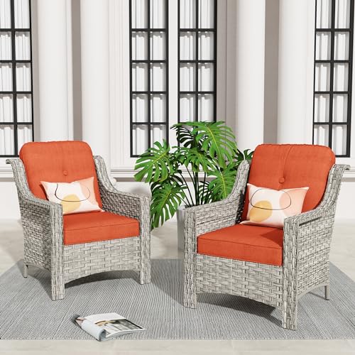 ovios 3 Piece Outdoor Patio Furniture with 3 Seat Sofa & Ottoman,Rattan Wicker Coversation Set with High Back,Sectional Sofa for Outside Porch Balcony Backyard Pool,Beige