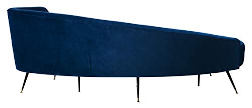 Safavieh Couture Home Evangeline Modern Glam Navy Velvet and Black Parisian Sofa