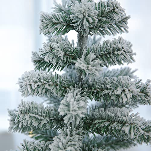 Small Christmas Tree Artificial Tree 22 in with Lights, Snow Flocked,Christmas Ball,Pine Cone,Christmas Ribbons,Christmas Suit,Table Desk Home Christmas DIY (red(ball)+tree)