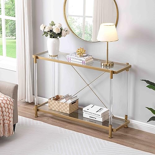 Henf Modern Acrylic Glass Console Table, 43