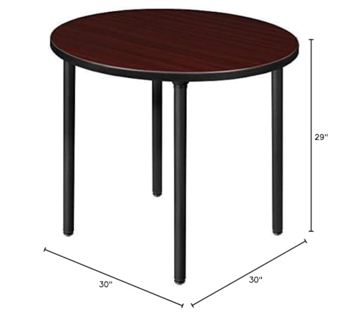 Regency Round Folding Breakroom Dining Tables, Medium, White/Black
