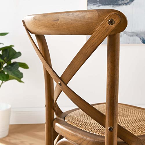 Modway Gear X-Back Wood Bar Stool in White