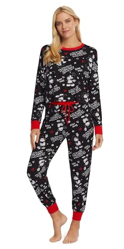 Disney Women's Mickey Mouse Since 1928 Crop Top and Jogger Pants 2 Piece Pajama Set