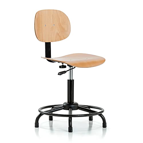 Perch Wood Pneumatic Chair, Adjustable Back and Seat - Stationary Caps, Desk Height