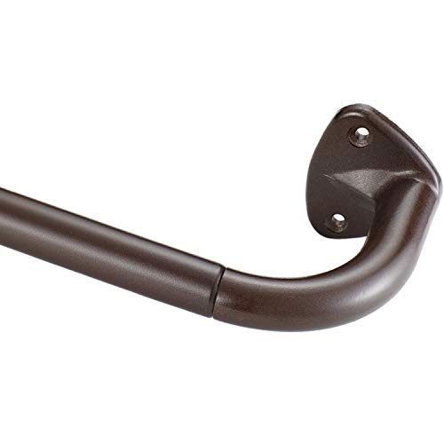 YunNephele Room Darkening Curtain Rod 84-144 inch Champagne Silver, Single Wrap Around Design Drapery Rod,Adjustable Metal Blackout Curtain Rod Set for Window