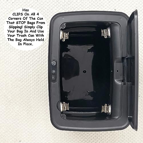 Homie Automatic, Smart Trash Can 3.2 Gallon with Touchless Motion Sensor and Anti - Bag Slip Lid, Use as Mini Garbage Basket, Slim Dust Bin, or Decor in Bathroom, Restroom, Kitchen (Matte Black)