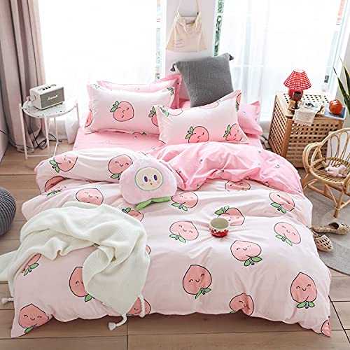 Feelyou Cloud Sky Duvet Cover Set for Girls Rainbow Bedding Set Kids Comforter Cover Cute Lightweight Soft Pink and SkyBlue Bedroom Decor Lovely Teens Bedspread Cover Full Size Zipper