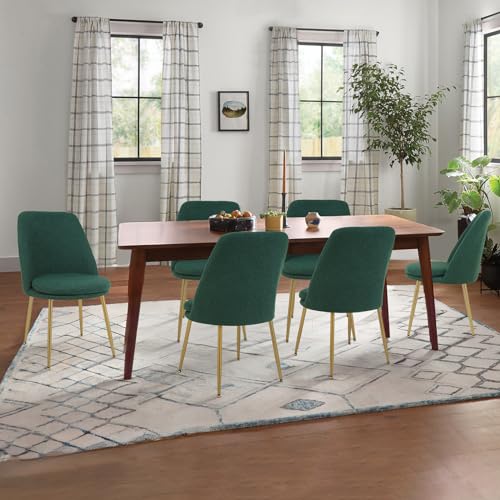 Dining Chairs Set of 2 Modern Upholstered Boucle Fabric Dining Room Chairs with Gold Metal Legs Armless Dining Accent Sherpa Chairs for Living Room/Bedroom/Restaurant,Cream