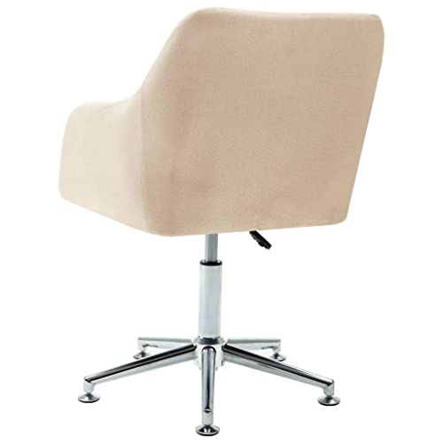 Swivel Dining Chair Cream Fabric,Modern and Stylish Swivel Dining Chair with Ergonomic Design and Height Adjustment Dining Room Furniture