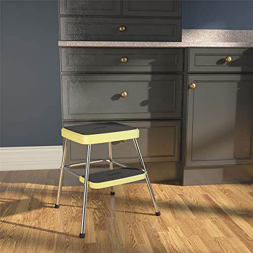 COSCO Stylaire Retro 1-Step Steel Step Stool, Yellow