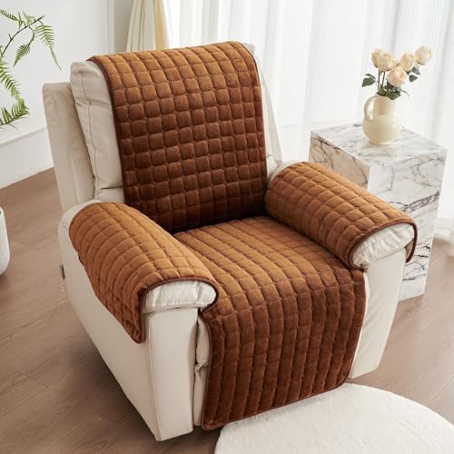 Plush Recliner Cover, Lazy Boy Recliner Slipcovers, Soft Recliner Chair Covers with Arms, Recliner Protector Cover Recliner Sofa Cover for Living Room Dog Pets,5,20 * 74in