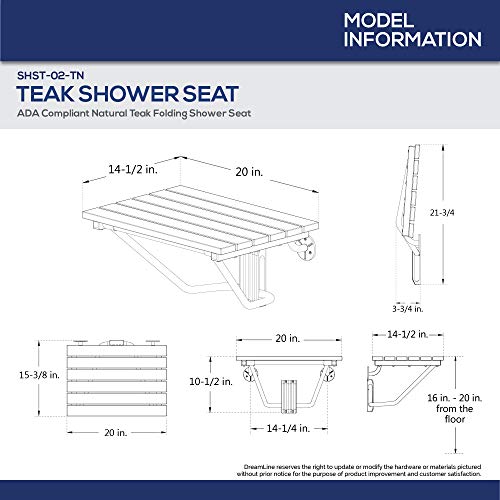 DreamLine SHST-02-TN Shower Seat, 20