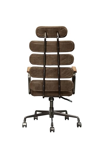 ACME Furniture Calan Office Chair, Retro Brown Top Grain Leather