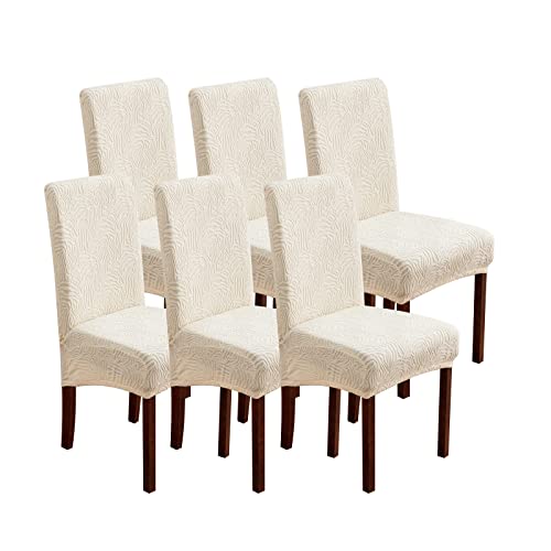 Dining Chair Covers, Chair Covers for Dining Room Stretch Chair Covers Parsons Chair Slipcover, for Dining Room Kitchen Chair Protector Cover, Removable, Washable (Beige, 4 Pack)